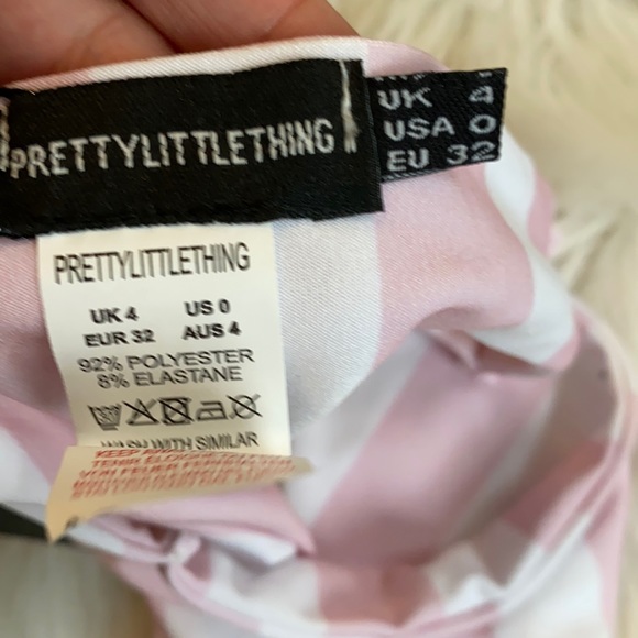 Pretty Little Thing NWT size 0 top & btm p&w strip - Picture 5 of 10